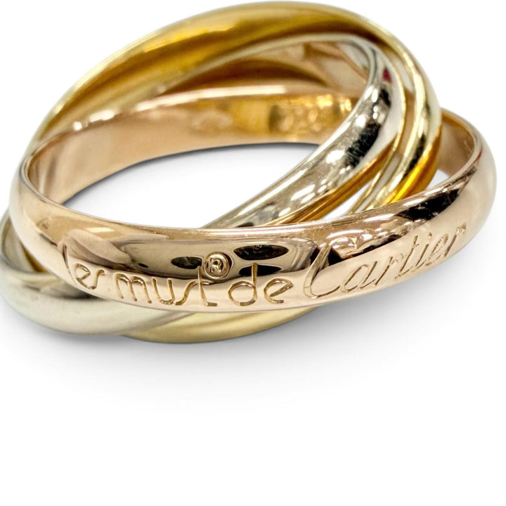 極美品△Cartier カルティエ A3354Y トリニティ MM クラシック リング 750(YG PG WG) イエローゴールド ピンクゴールド 56 JP16号 8.66g
