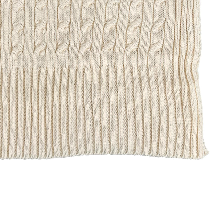 未使用品▲RALPH LAUREN ラルフローレン Wilton ハーフ ウール ケーブル編み ホース刺繍 ひざ掛け ブランケット 日本製 正規品 箱付き