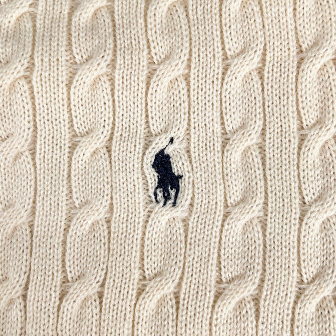 未使用品▲RALPH LAUREN ラルフローレン Wilton ハーフ ウール ケーブル編み ホース刺繍 ひざ掛け ブランケット 日本製 正規品 箱付き