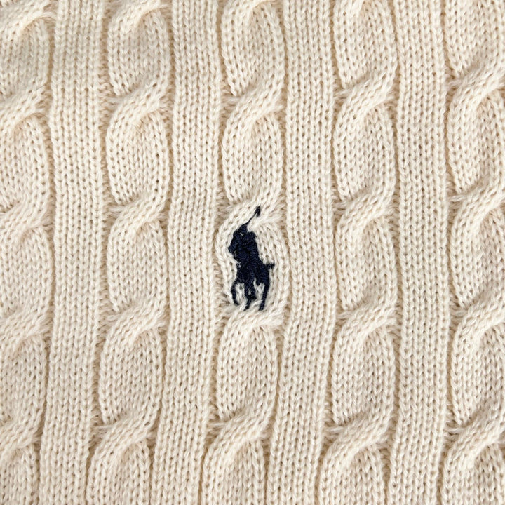 未使用品▲RALPH LAUREN ラルフローレン Wilton ハーフ ウール ケーブル編み ホース刺繍 ひざ掛け ブランケット 日本製 正規品 箱付き
