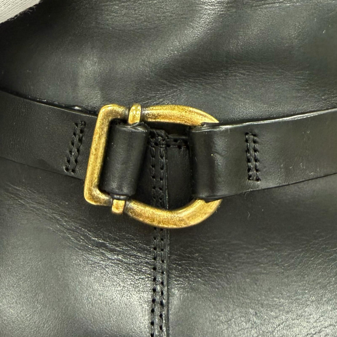 極美品☆SARTORE サルトル SIENA レザー ジョッキーブーツ ロングブーツ ブラック 36 イタリア製 レディース 箱・保存袋付き