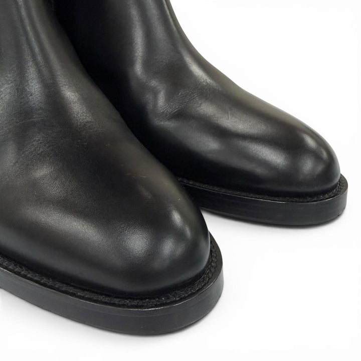 極美品☆SARTORE サルトル SIENA レザー ジョッキーブーツ ロングブーツ ブラック 36 イタリア製 レディース 箱・保存袋付き