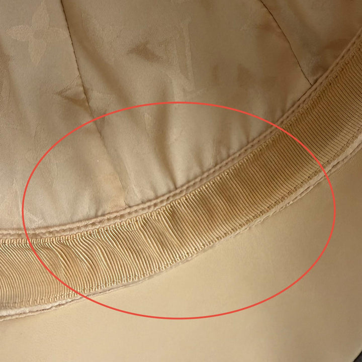 美品★LOUIS VUITTON ルイヴィトン M77292 モノグラム キャリーオン レザーブリム キャップ ベージュ M 正規品 レディース メンズ