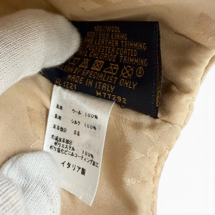 美品★LOUIS VUITTON ルイヴィトン M77292 モノグラム キャリーオン レザーブリム キャップ ベージュ M 正規品 レディース メンズ