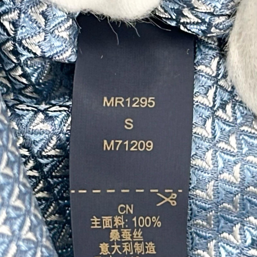 未使用品▲LOUIS VUITTON ルイヴィトン 2025年製 M71209 クラヴァット・ダイヤモンドブイ 8CM シルク100％ ネクタイ ライトブルー S