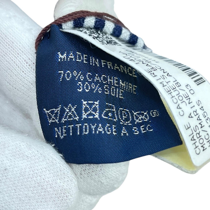 未使用品▲HERMES エルメス 26SS カレジュアン MORS A JOUETS BANDANA 馬銜 バンダナ カシミヤ シルク マリン 大判 スカーフ 正規品 箱付