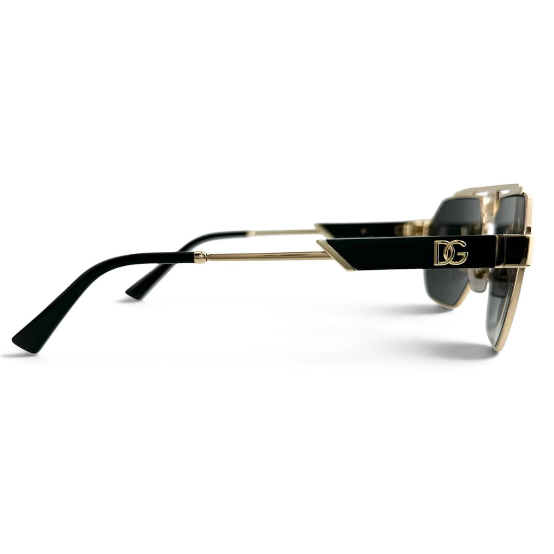 美品▲DOLCE&amp;GABBANA ドルチェ＆ガッバーナ DG2294 ダークシシリー DGロゴ サングラス ブラック 59⬜︎45 145 伊製 正規品 メンズ 箱付き