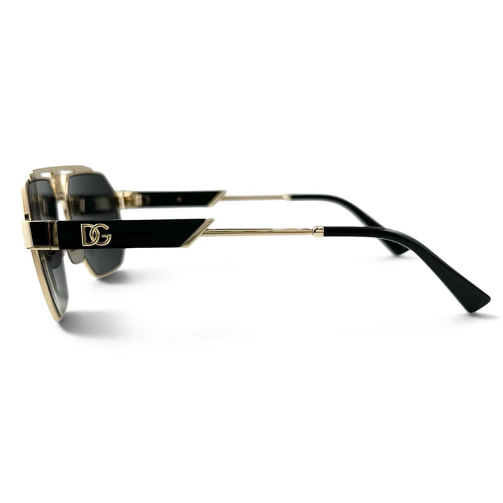 美品▲DOLCE&amp;GABBANA ドルチェ＆ガッバーナ DG2294 ダークシシリー DGロゴ サングラス ブラック 59⬜︎45 145 伊製 正規品 メンズ 箱付き
