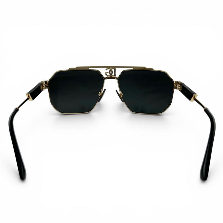 美品▲DOLCE&amp;GABBANA ドルチェ＆ガッバーナ DG2294 ダークシシリー DGロゴ サングラス ブラック 59⬜︎45 145 伊製 正規品 メンズ 箱付き