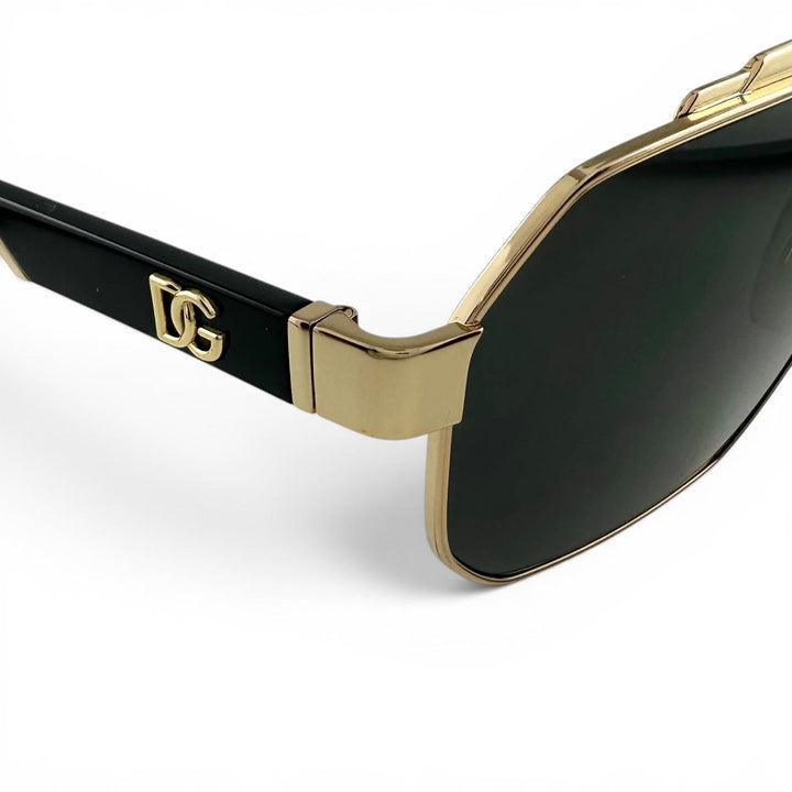 美品▲DOLCE&amp;GABBANA ドルチェ＆ガッバーナ DG2294 ダークシシリー DGロゴ サングラス ブラック 59⬜︎45 145 伊製 正規品 メンズ 箱付き