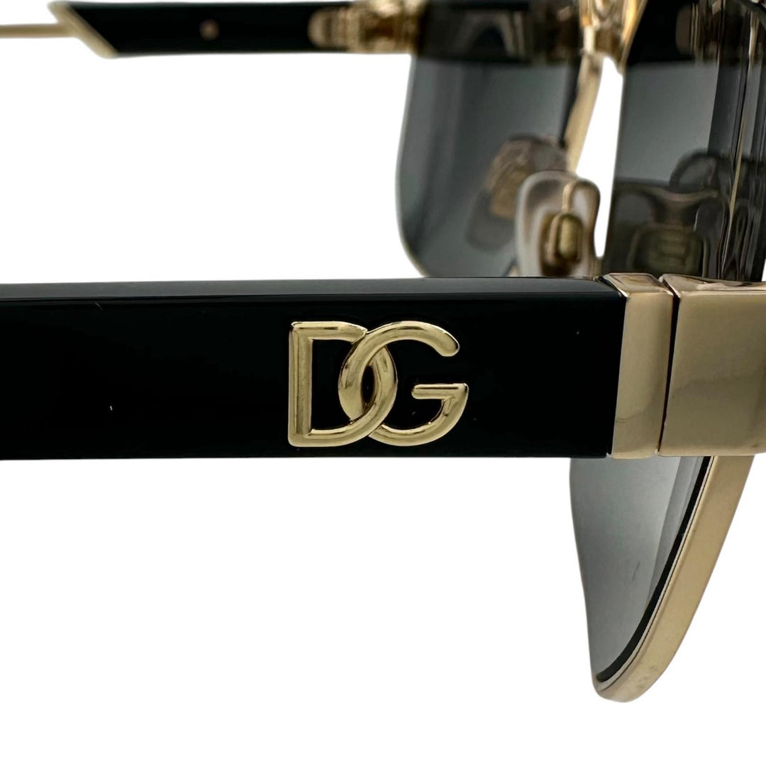 美品▲DOLCE&amp;GABBANA ドルチェ＆ガッバーナ DG2294 ダークシシリー DGロゴ サングラス ブラック 59⬜︎45 145 伊製 正規品 メンズ 箱付き
