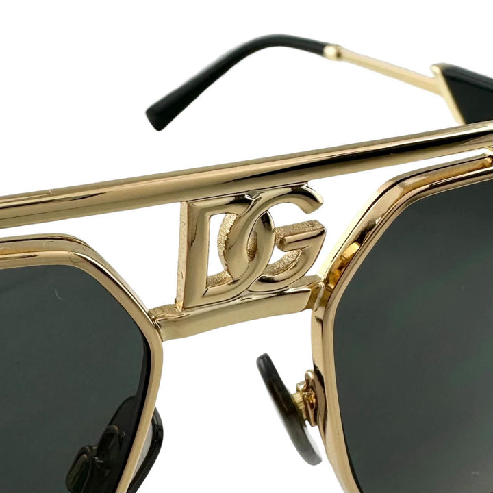 美品▲DOLCE&amp;GABBANA ドルチェ＆ガッバーナ DG2294 ダークシシリー DGロゴ サングラス ブラック 59⬜︎45 145 伊製 正規品 メンズ 箱付き