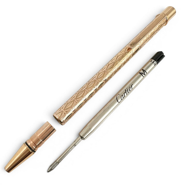 良品▲Cartier カルティエ Cドゥ カルティエ ハッピーバースデー 2Cデコール ツイスト式 ボールペン ゴールド ドイツ製 メンズ