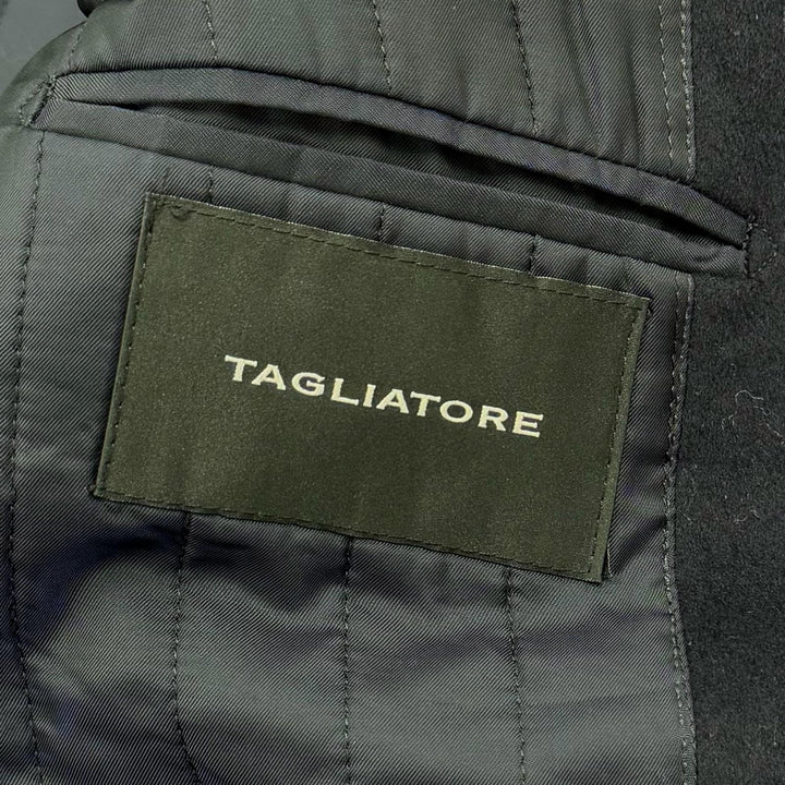 美品□TAGLIATORE タリアトーレ THOMAS 毛100％ フライフロント 比翼 チェスターコート ダークネイビー 46 イタリア製 正規品 メンズ　