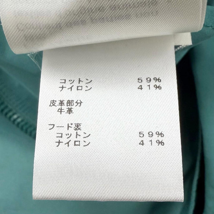 美品□LOUIS VUITTON ルイヴィトン 21AW レザー切替 ジップアップ ブルゾンジャケット ターコイズブルー 48 イタリア製 正規品 メンズ