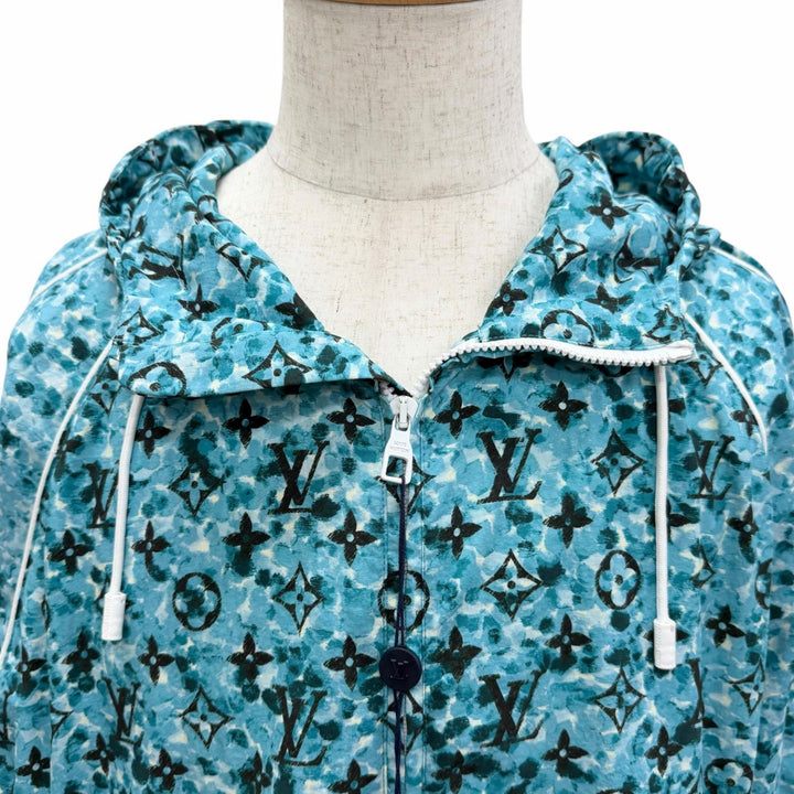 未使用品□LOUIS VUITTON ルイヴィトン 23AW モノグラム プリンテッド ウインドブレーカー ブルゾン ブルー 52 イタリア製 正規品 メンズ