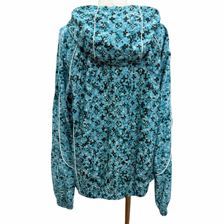 未使用品□LOUIS VUITTON ルイヴィトン 23AW モノグラム プリンテッド ウインドブレーカー ブルゾン ブルー 52 イタリア製 正規品 メンズ