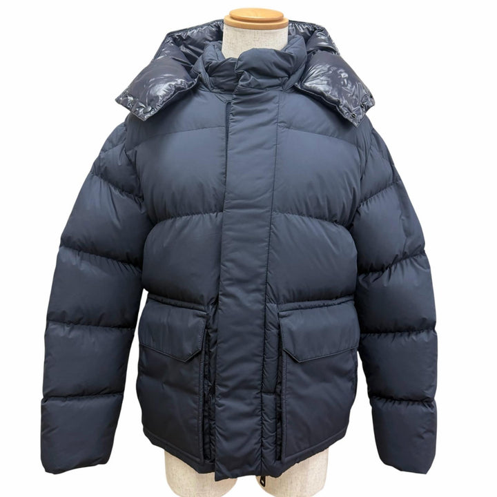 極美品□MONCLER モンクレール GLACIER GIUBBOTTO ロゴワッペン WZIP フーデッド ダウンジャケット パファージャケット 紺 2 正規品
