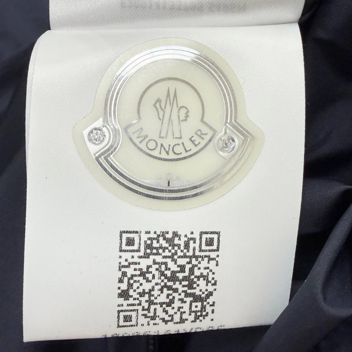 極美品□MONCLER モンクレール GLACIER GIUBBOTTO ロゴワッペン WZIP フーデッド ダウンジャケット パファージャケット 紺 2 正規品