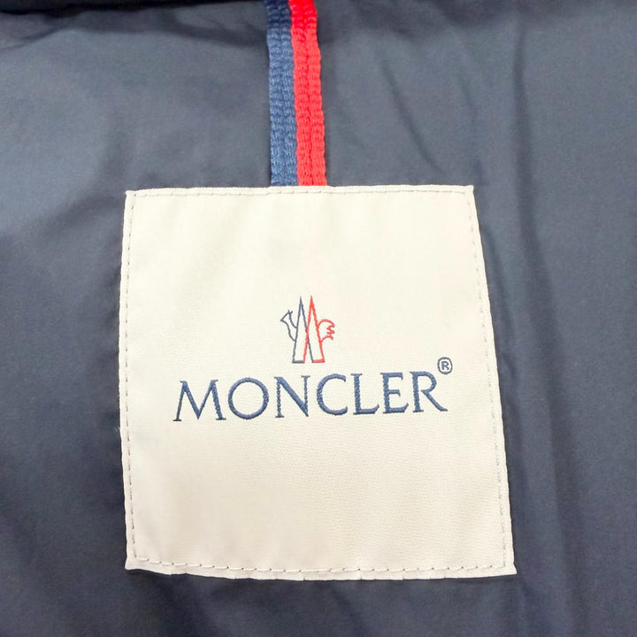極美品□MONCLER モンクレール GLACIER GIUBBOTTO ロゴワッペン WZIP フーデッド ダウンジャケット パファージャケット 紺 2 正規品