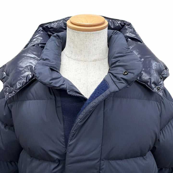 極美品□MONCLER モンクレール GLACIER GIUBBOTTO ロゴワッペン WZIP フーデッド ダウンジャケット パファージャケット 紺 2 正規品