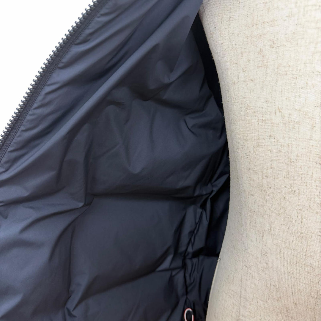 極美品□MONCLER モンクレール GLACIER GIUBBOTTO ロゴワッペン WZIP フーデッド ダウンジャケット パファージャケット 紺 2 正規品