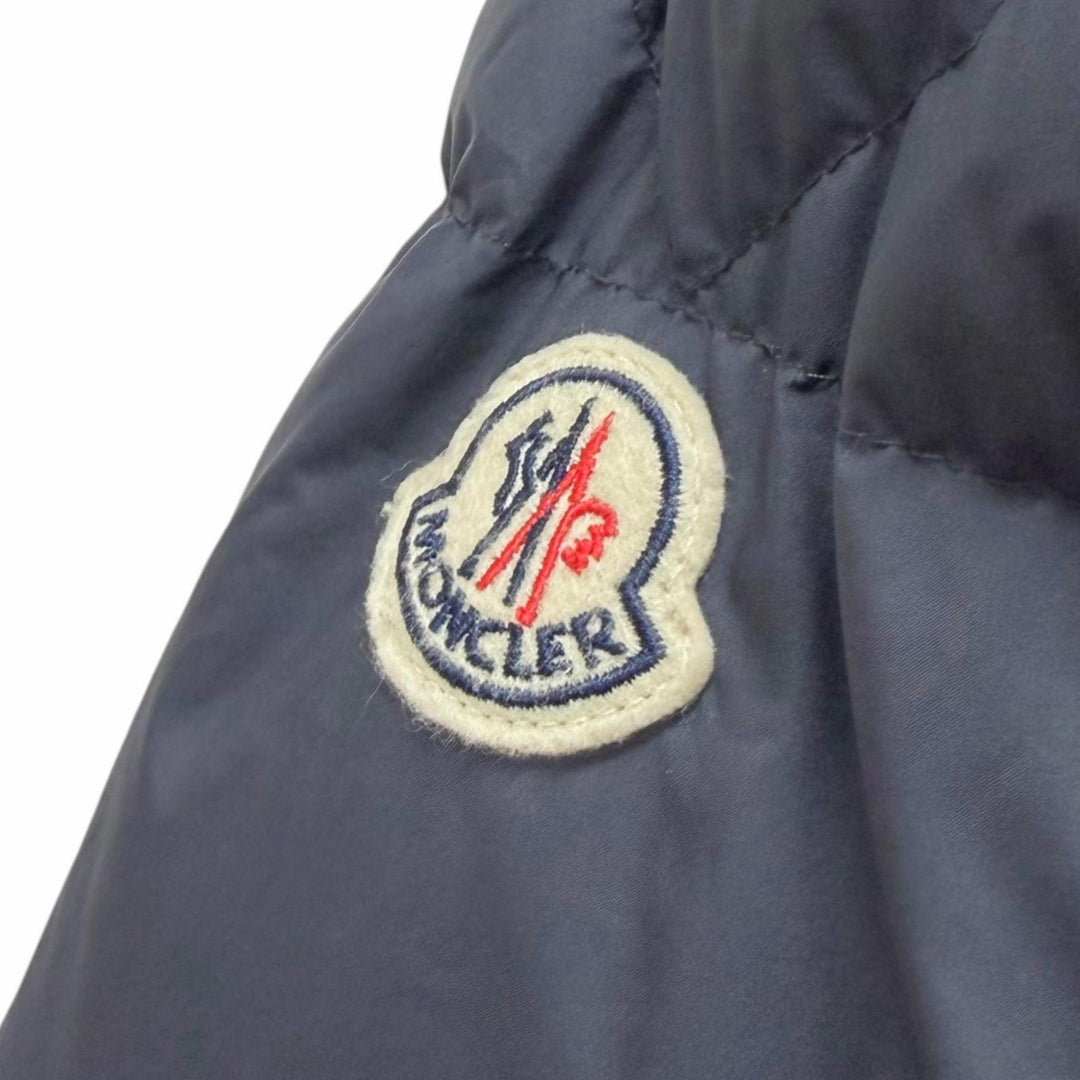 極美品□MONCLER モンクレール GLACIER GIUBBOTTO ロゴワッペン WZIP フーデッド ダウンジャケット パファージャケット 紺 2 正規品