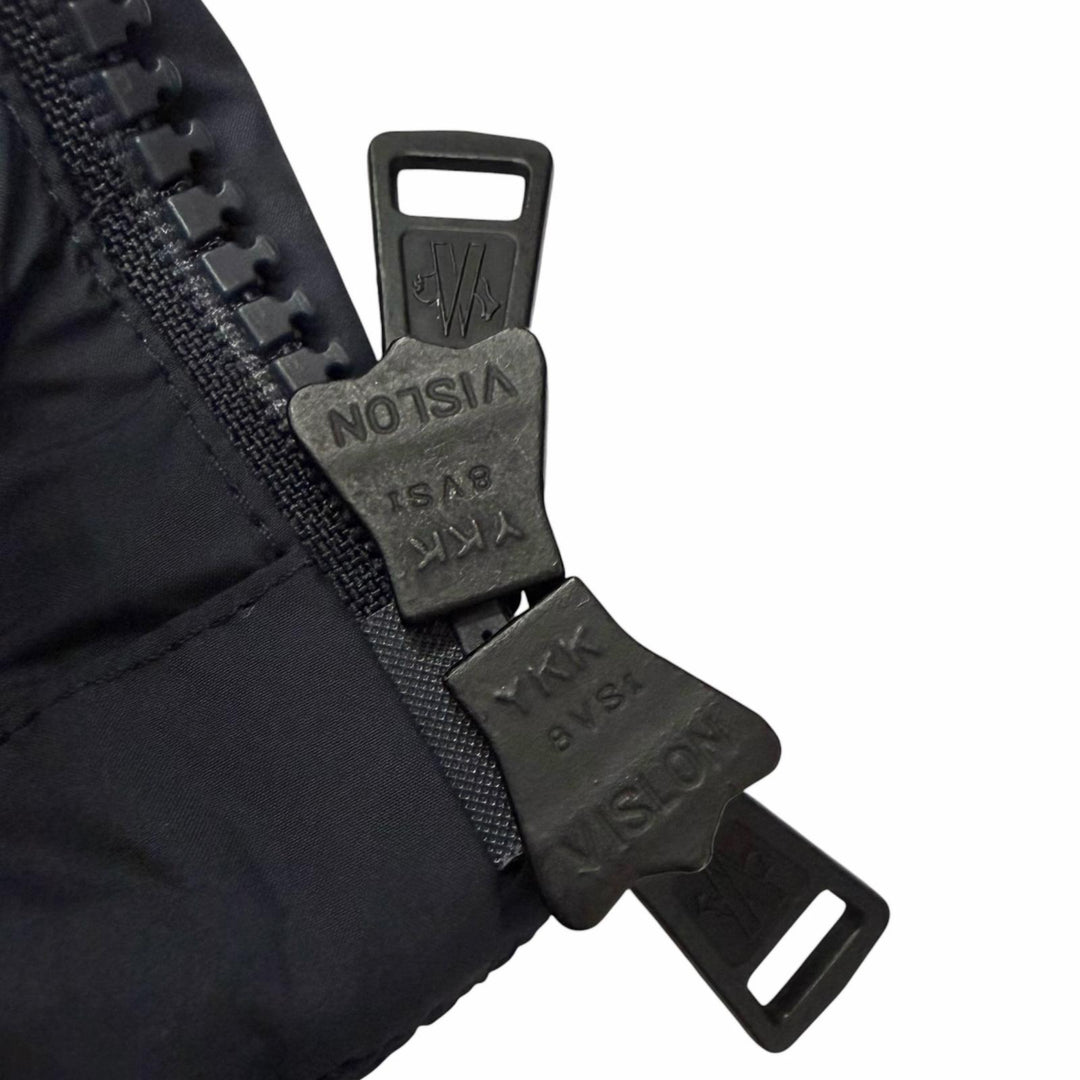 極美品□MONCLER モンクレール GLACIER GIUBBOTTO ロゴワッペン WZIP フーデッド ダウンジャケット パファージャケット 紺 2 正規品