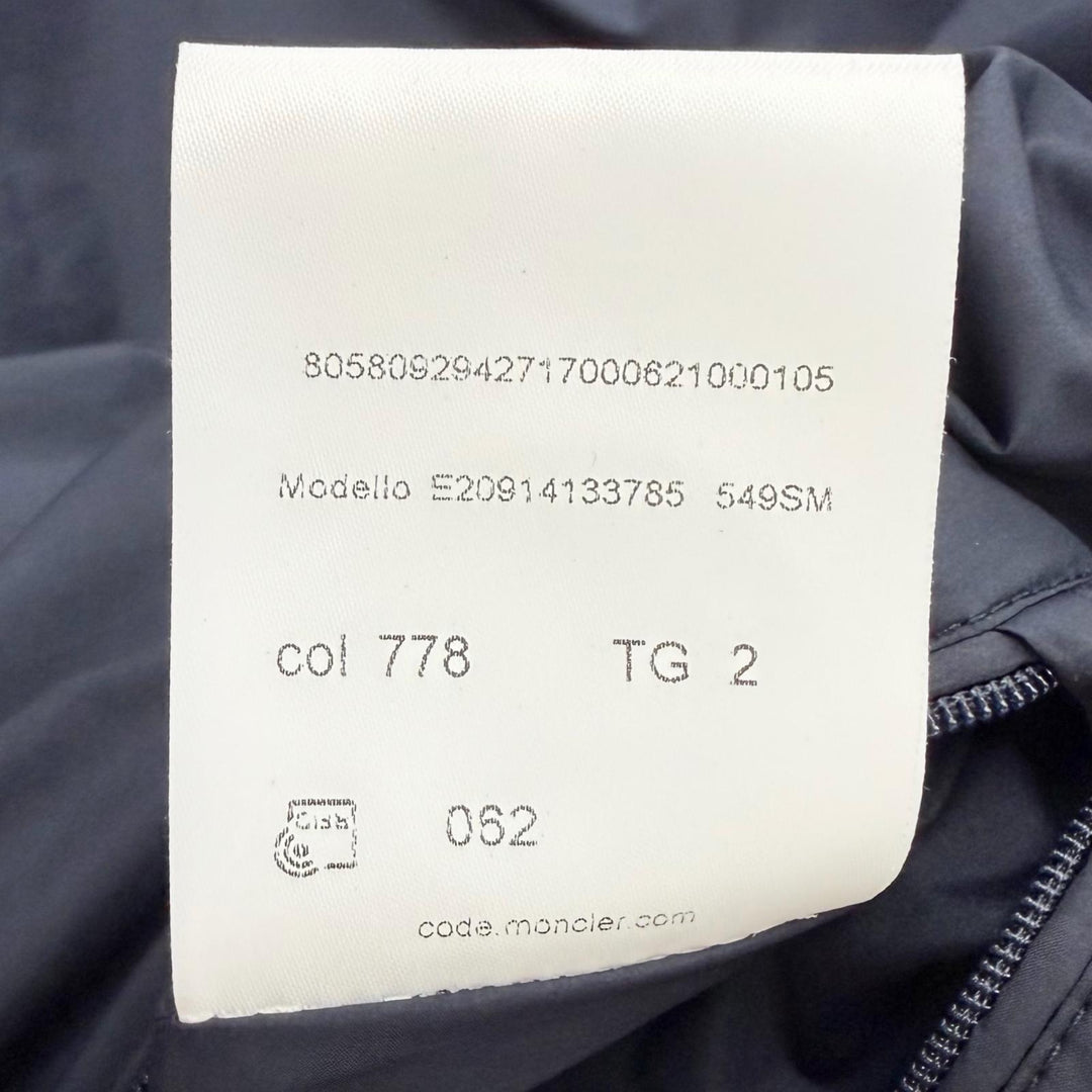 極美品□MONCLER モンクレール GLACIER GIUBBOTTO ロゴワッペン WZIP フーデッド ダウンジャケット パファージャケット 紺 2 正規品