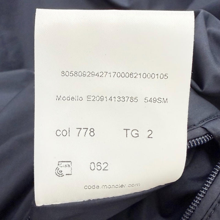 極美品□MONCLER モンクレール GLACIER GIUBBOTTO ロゴワッペン WZIP フーデッド ダウンジャケット パファージャケット 紺 2 正規品
