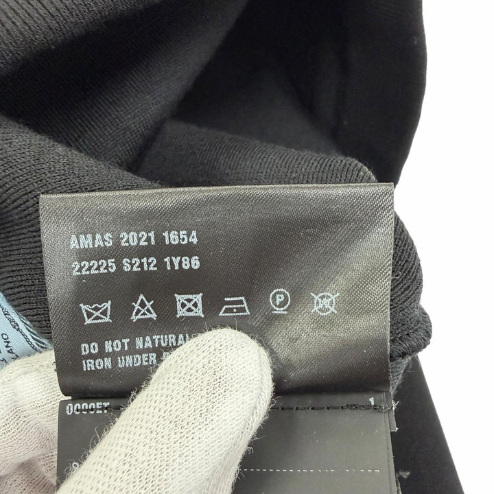 極美品☆PRADA プラダ 2021年製 22225 ウール トライアングルロゴプレート ニット パンツ ブラック 38 イタリア製 正規品 レディース
