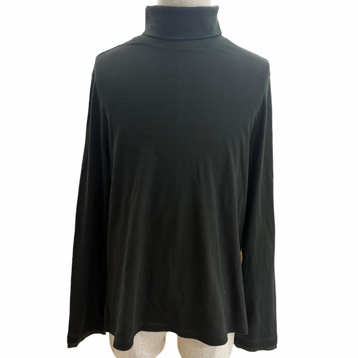 極美品□HERMES エルメス 24AW コットン100％ サドルステッチ ハイネック ロングスリーブTシャツ カットソー カーキ M イタリア製 正規品