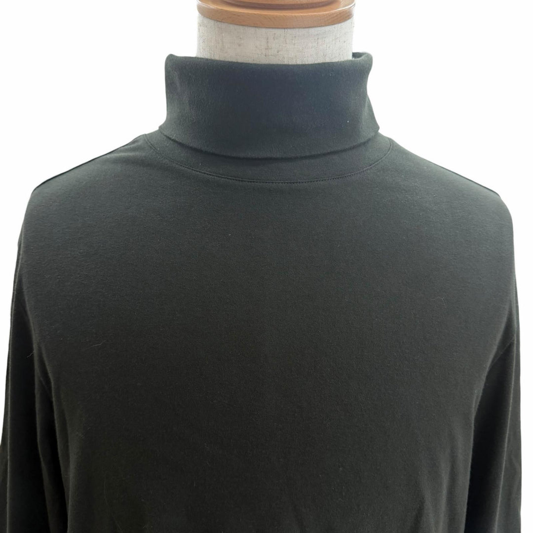 極美品□HERMES エルメス 24AW コットン100％ サドルステッチ ハイネック ロングスリーブTシャツ カットソー カーキ M イタリア製 正規品
