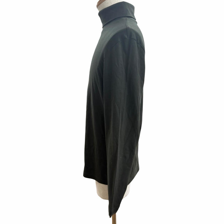 極美品□HERMES エルメス 24AW コットン100％ サドルステッチ ハイネック ロングスリーブTシャツ カットソー カーキ M イタリア製 正規品