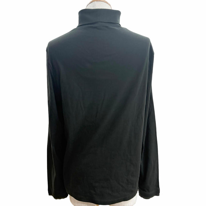 極美品□HERMES エルメス 24AW コットン100％ サドルステッチ ハイネック ロングスリーブTシャツ カットソー カーキ M イタリア製 正規品