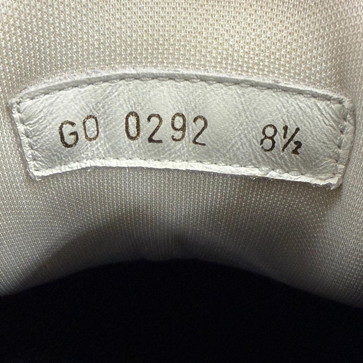 未使用品▼LOUIS VUITTON ルイヴィトン LVトレイナー2 ライン レザー ハイカットスニーカー ホワイト ブラック 8.5 伊製 メンズ 保存袋付