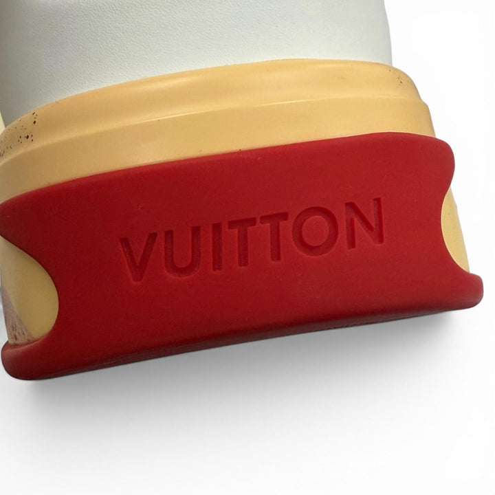 未使用品▼LOUIS VUITTON ルイヴィトン LVトレイナー2 ライン レザー ハイカットスニーカー ホワイト ブラック 8.5 伊製 メンズ 保存袋付