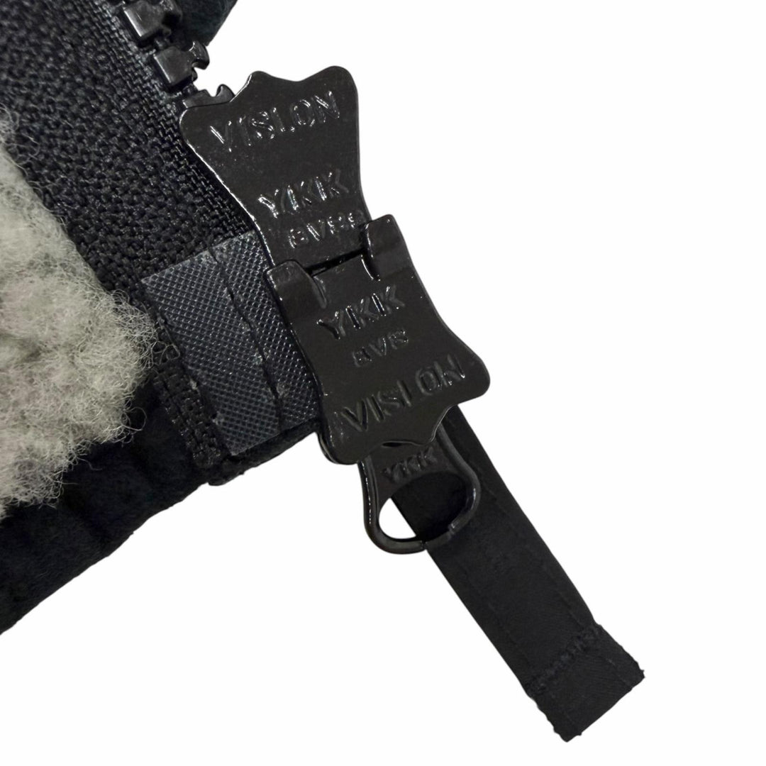 美品□STONE ISLAND ストーンアイランド ムートン切替 GORE-TEX フーデッド ロゴワッペン付き パテッドジャケット ブラック M メンズ
