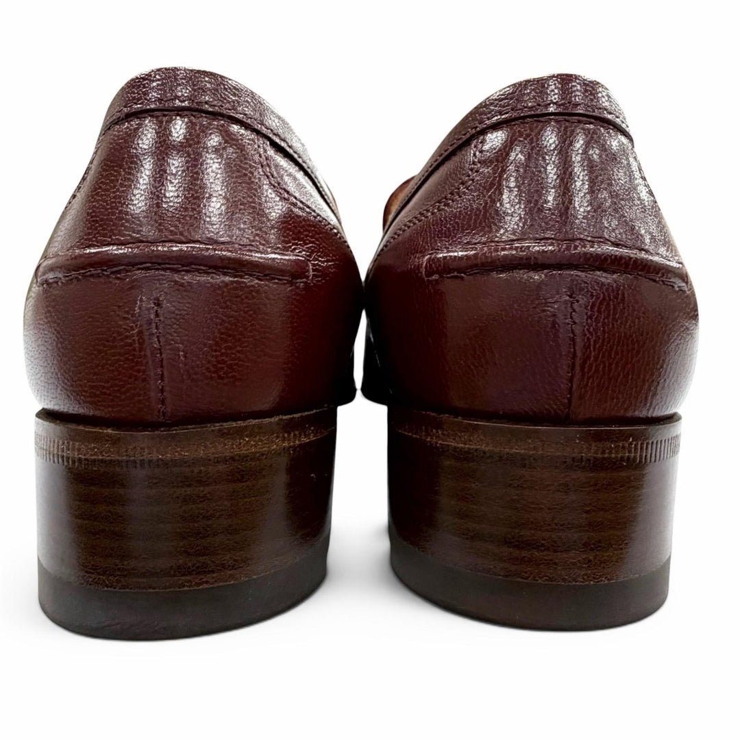 未使用品△GUCCI グッチ 660819 ウェブライン ホースビット レザー ローファー ボルドー ゴールド 35.5 伊製 レディース 箱・保存袋付き