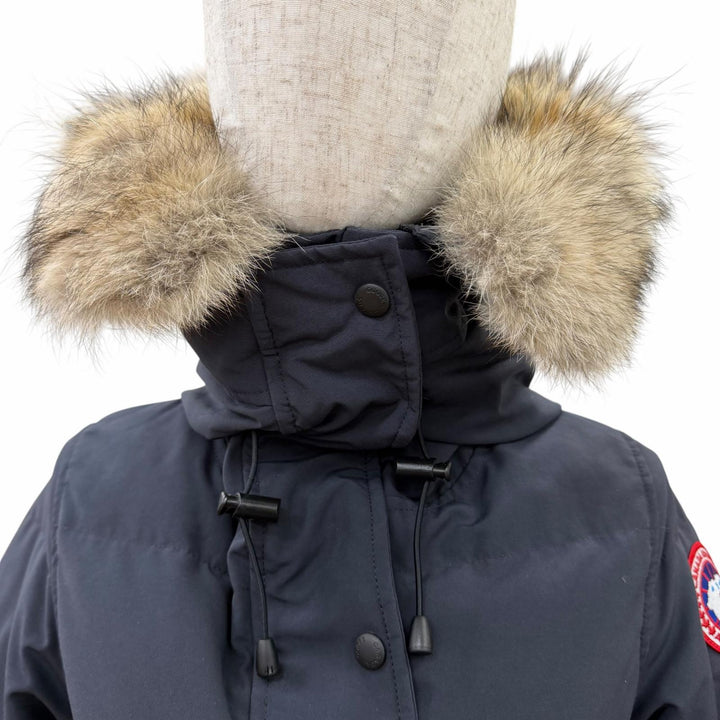良品☆CANADA GOOSE カナダグース 2302JL MACKENZIE PARKA マッケンジー ファー・フード付 ダウンコート ネイビー S 正規品 レディース