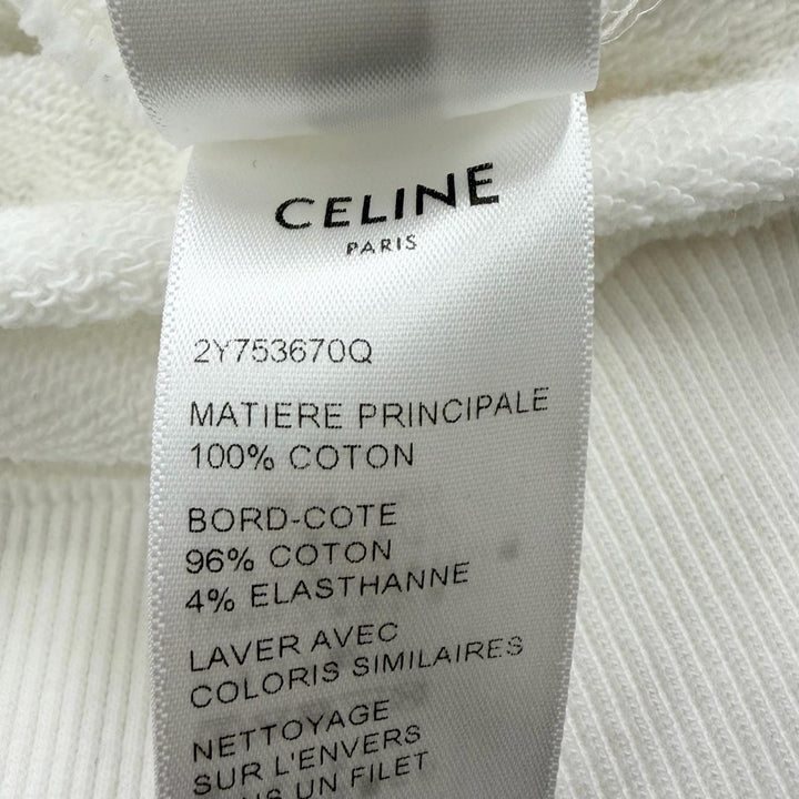 極美品□CELINE セリーヌ 22AW 2Y753670Q グラデーションロゴ ルーズフーディー プルオーバーパーカー ホワイト S イタリア製 正規品