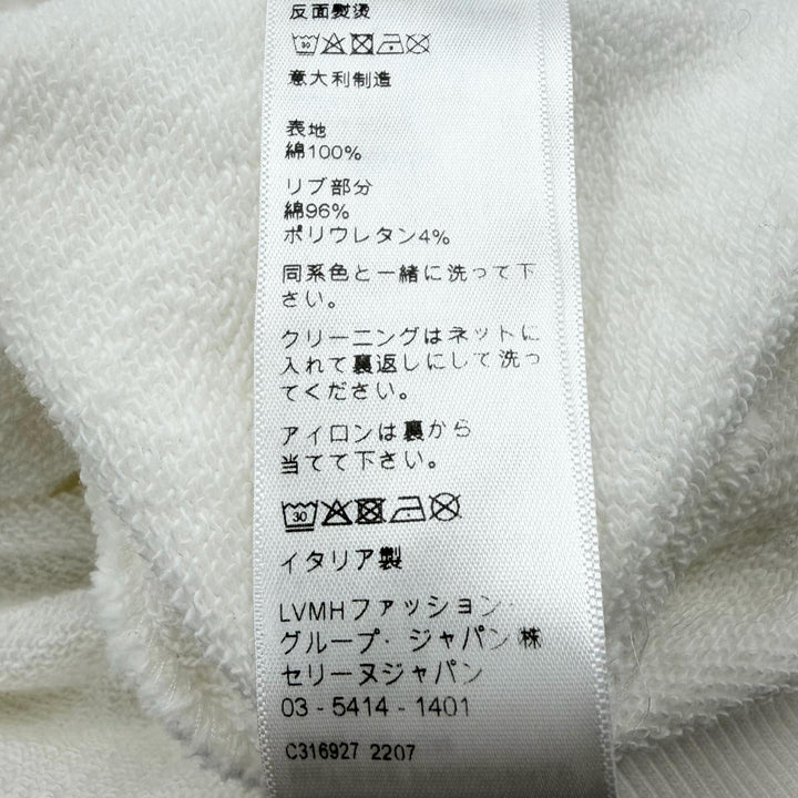 極美品□CELINE セリーヌ 22AW 2Y753670Q グラデーションロゴ ルーズフーディー プルオーバーパーカー ホワイト S イタリア製 正規品