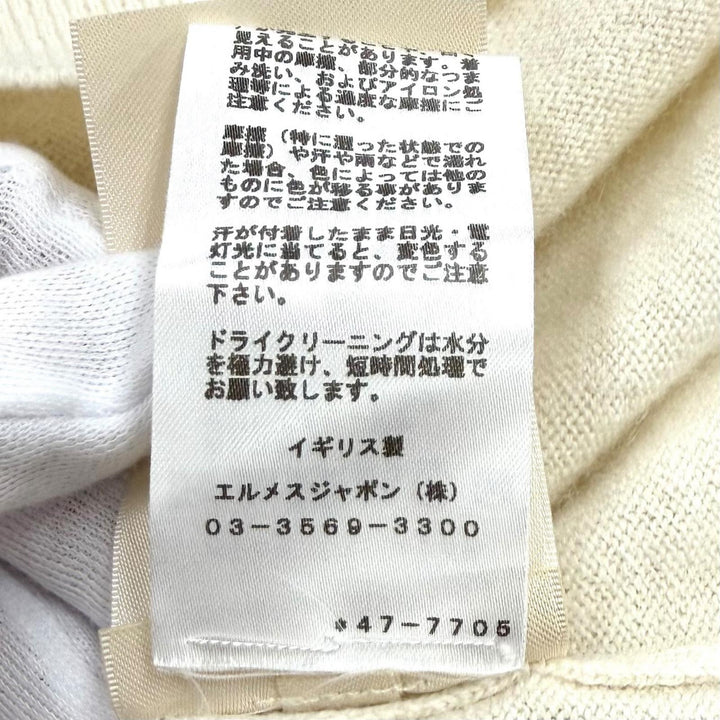 極美品★HERMES エルメス 24AW 2604D1 カシミヤ100％ Hリフト クルーネック 長袖 ニット アイボリー 36 英国製 正規品 レディース