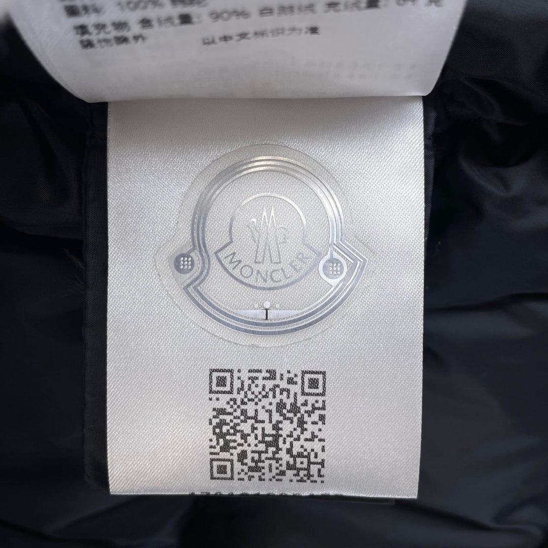 美品▲MONCLER モンクレール 2023年製 TIB GILET ロゴワッペン ダウンベスト ブラック 10anni 140cm 正規品 キッズ
