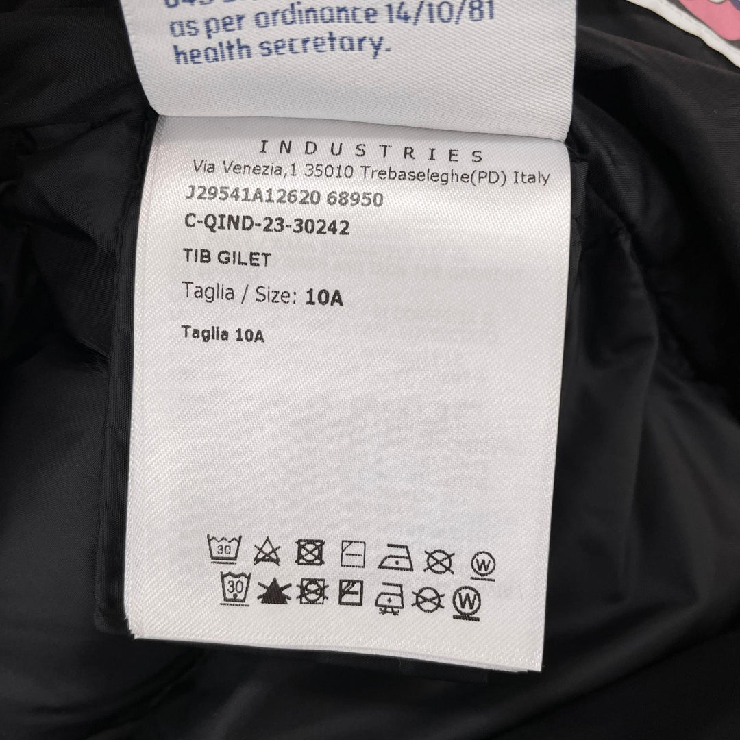美品▲MONCLER モンクレール 2023年製 TIB GILET ロゴワッペン ダウンベスト ブラック 10anni 140cm 正規品 キッズ