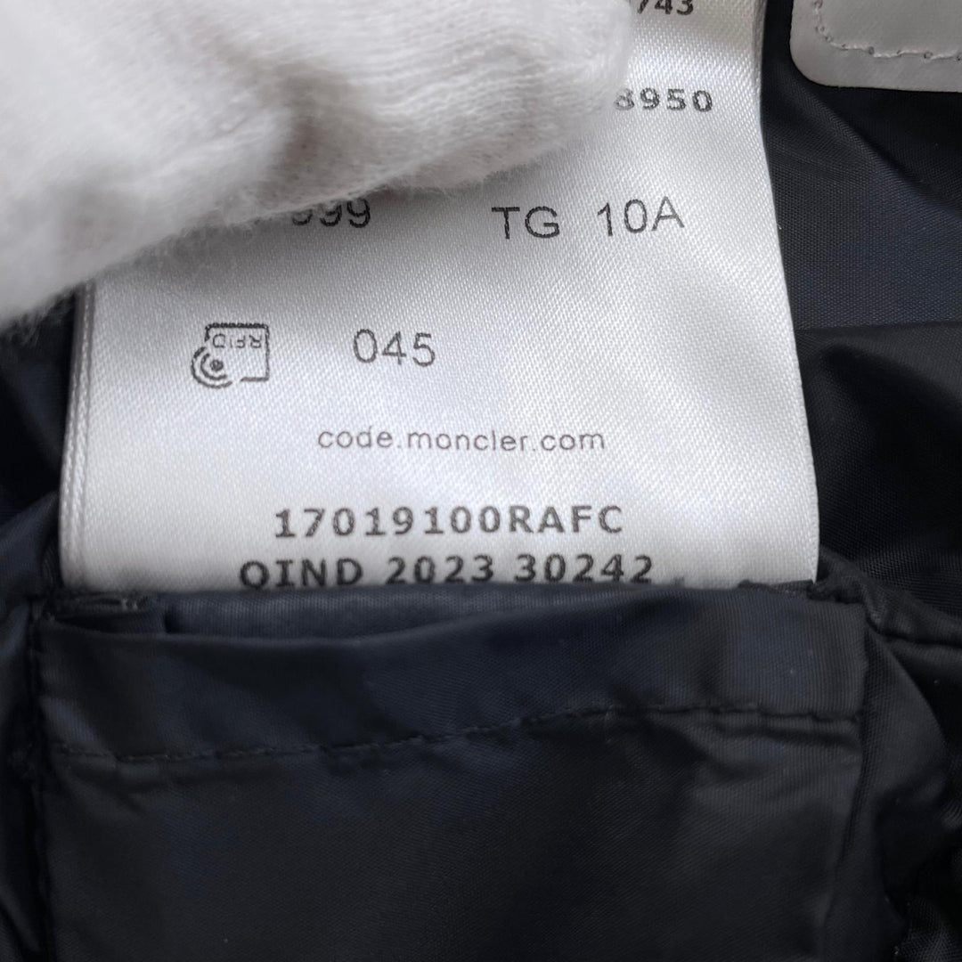 美品▲MONCLER モンクレール 2023年製 TIB GILET ロゴワッペン ダウンベスト ブラック 10anni 140cm 正規品 キッズ