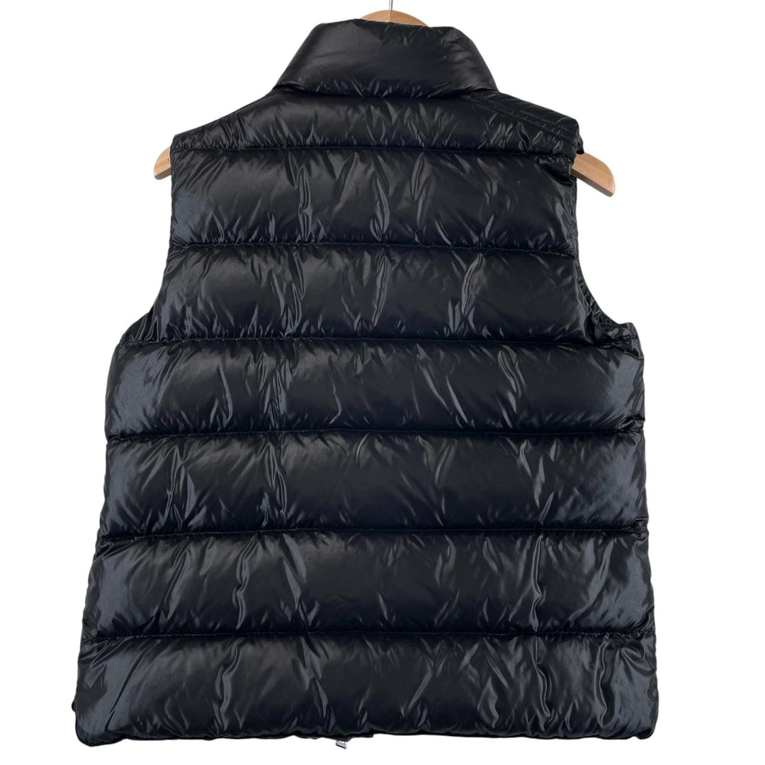 美品▲MONCLER モンクレール 2023年製 TIB GILET ロゴワッペン ダウンベスト ブラック 10anni 140cm 正規品 キッズ