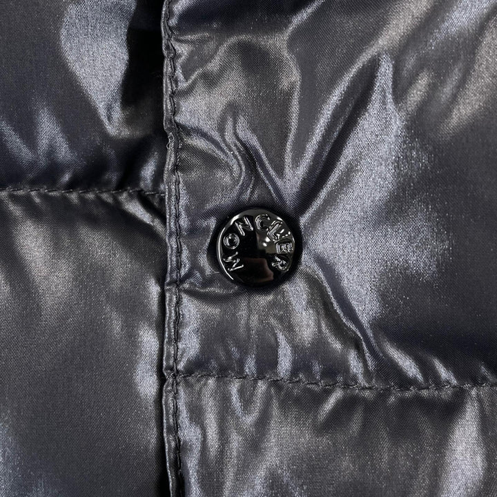 美品▲MONCLER モンクレール 2023年製 TIB GILET ロゴワッペン ダウンベスト ブラック 10anni 140cm 正規品 キッズ