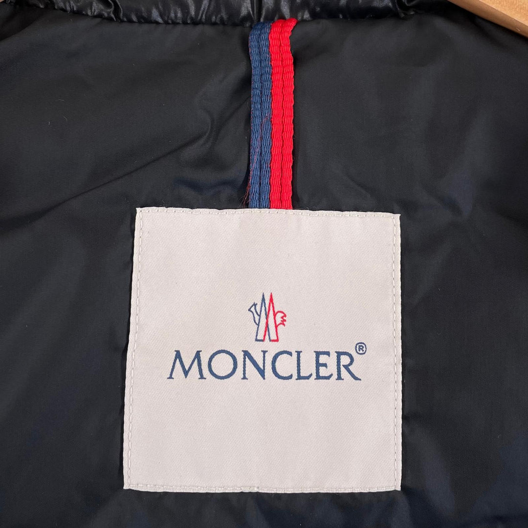 美品▲MONCLER モンクレール 2023年製 TIB GILET ロゴワッペン ダウンベスト ブラック 10anni 140cm 正規品 キッズ