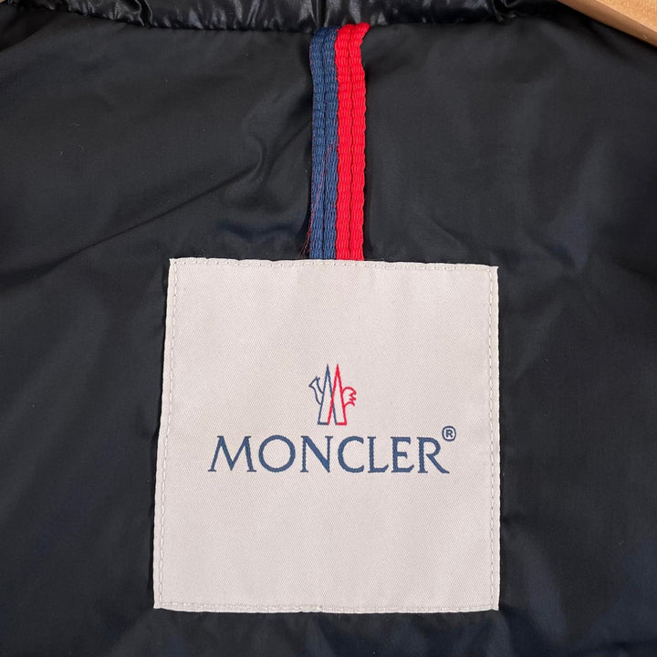 美品▲MONCLER モンクレール 2023年製 TIB GILET ロゴワッペン ダウンベスト ブラック 10anni 140cm 正規品 キッズ